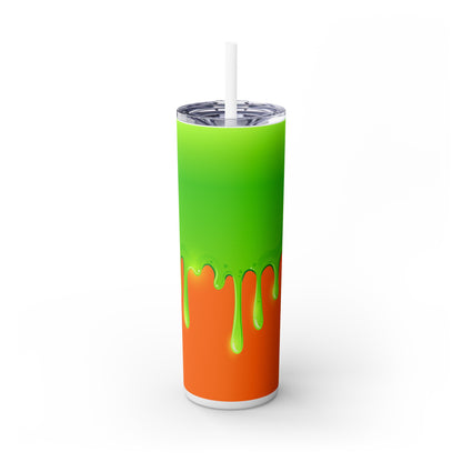 Green Slime Skinny Tumbler with Straw, 20oz