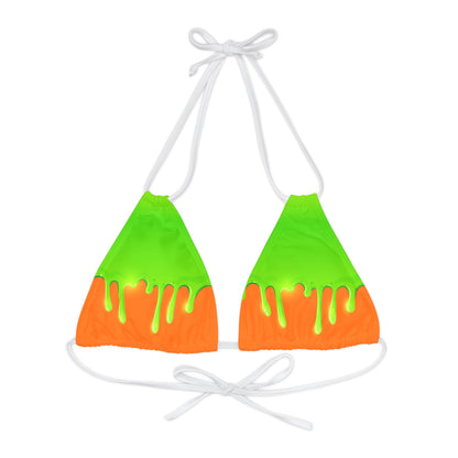 Green Slime Strappy Triangle Bikini Top