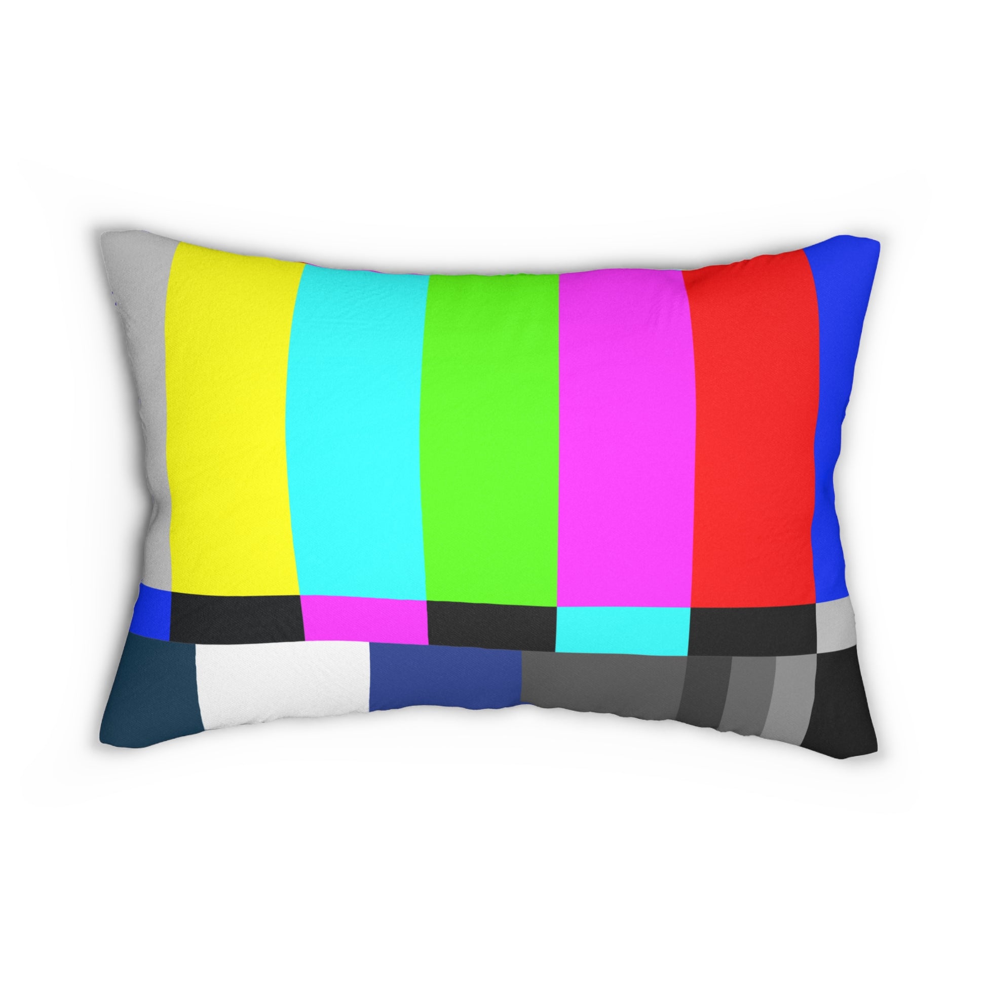 TV Color Bars Spun Polyester Lumbar Pillow - Gigglezon