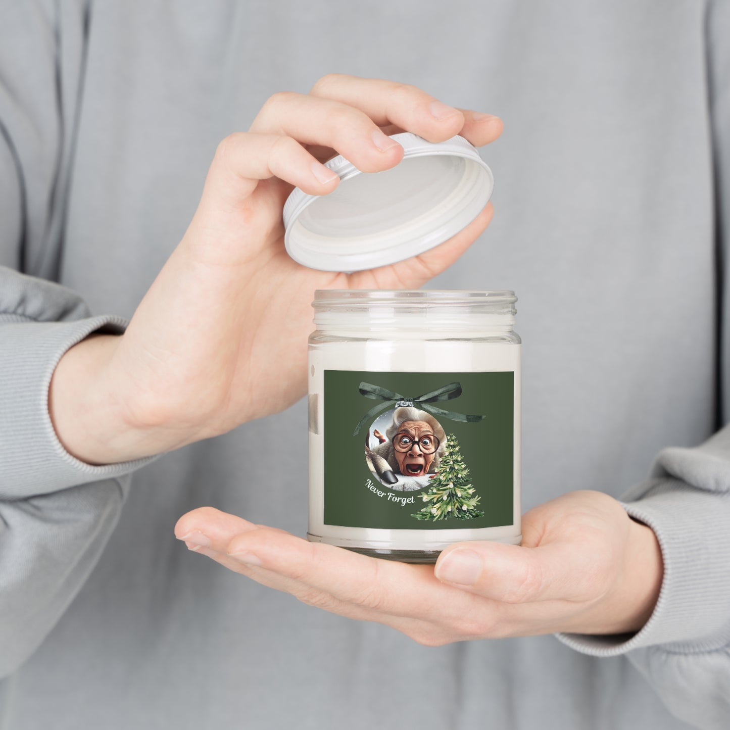 Funny Grandma Vs Reindeer Holiday Scented Candle