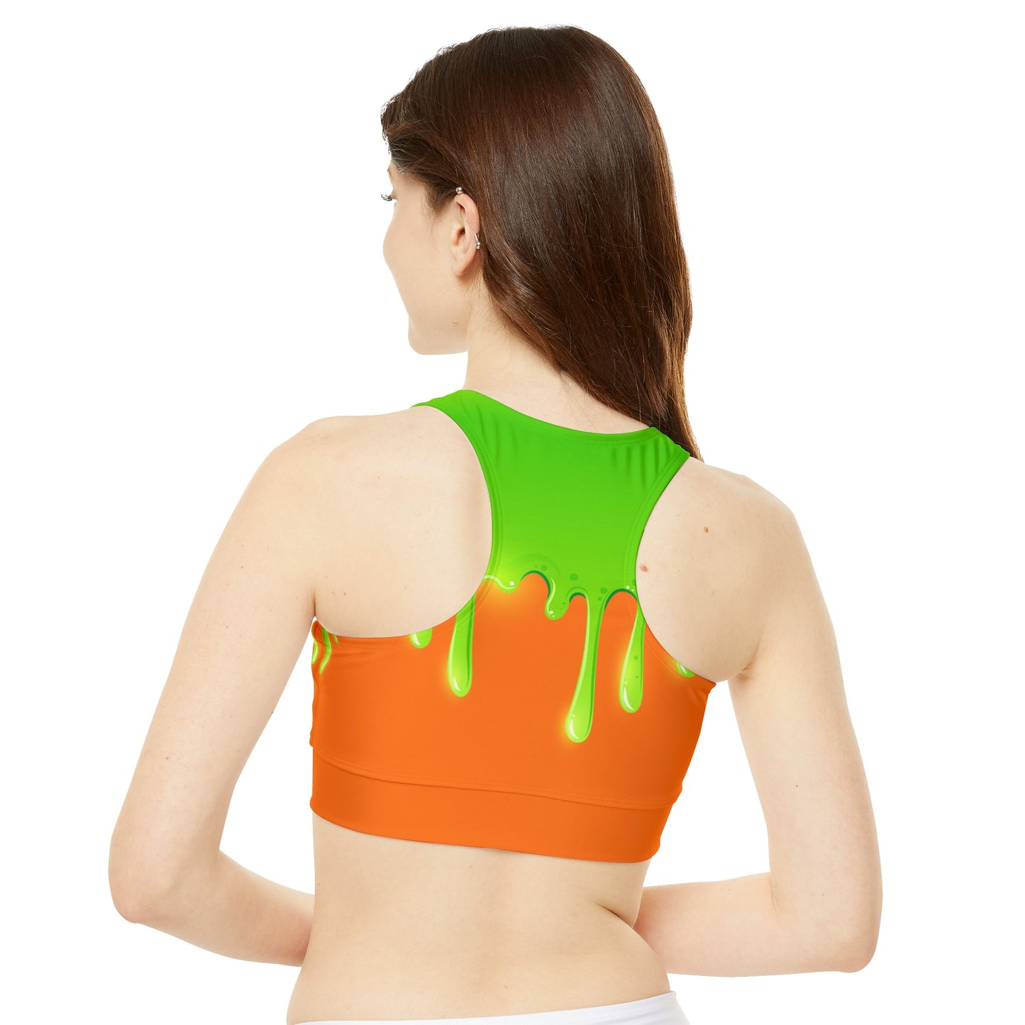 Green Slime High Neck Crop Bikini Top