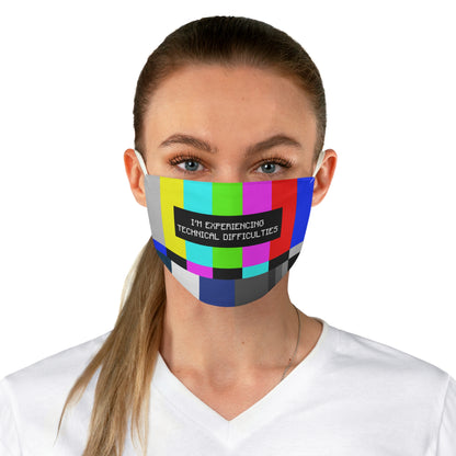 TV Color Bars Technical Difficulties Fabric Face Mask