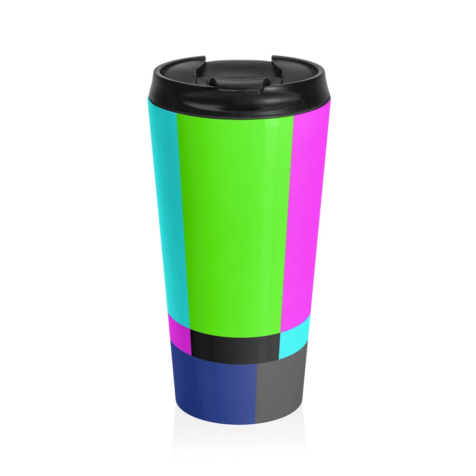 TV Color Bars Stainless Steel Travel Mug - Gigglezon