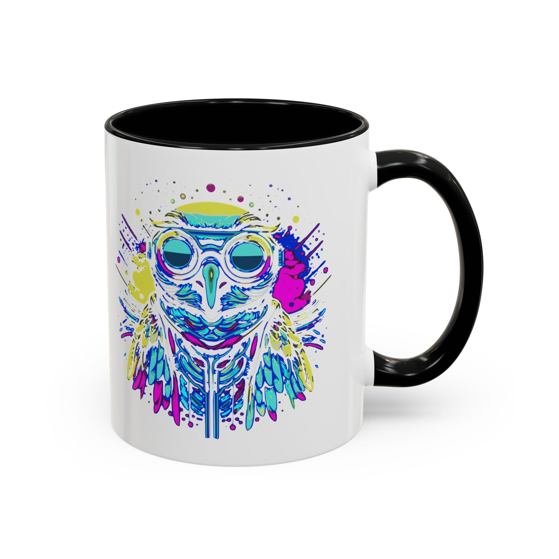 Cyberpunk Owl Accent Coffee Mug (11, 15oz)