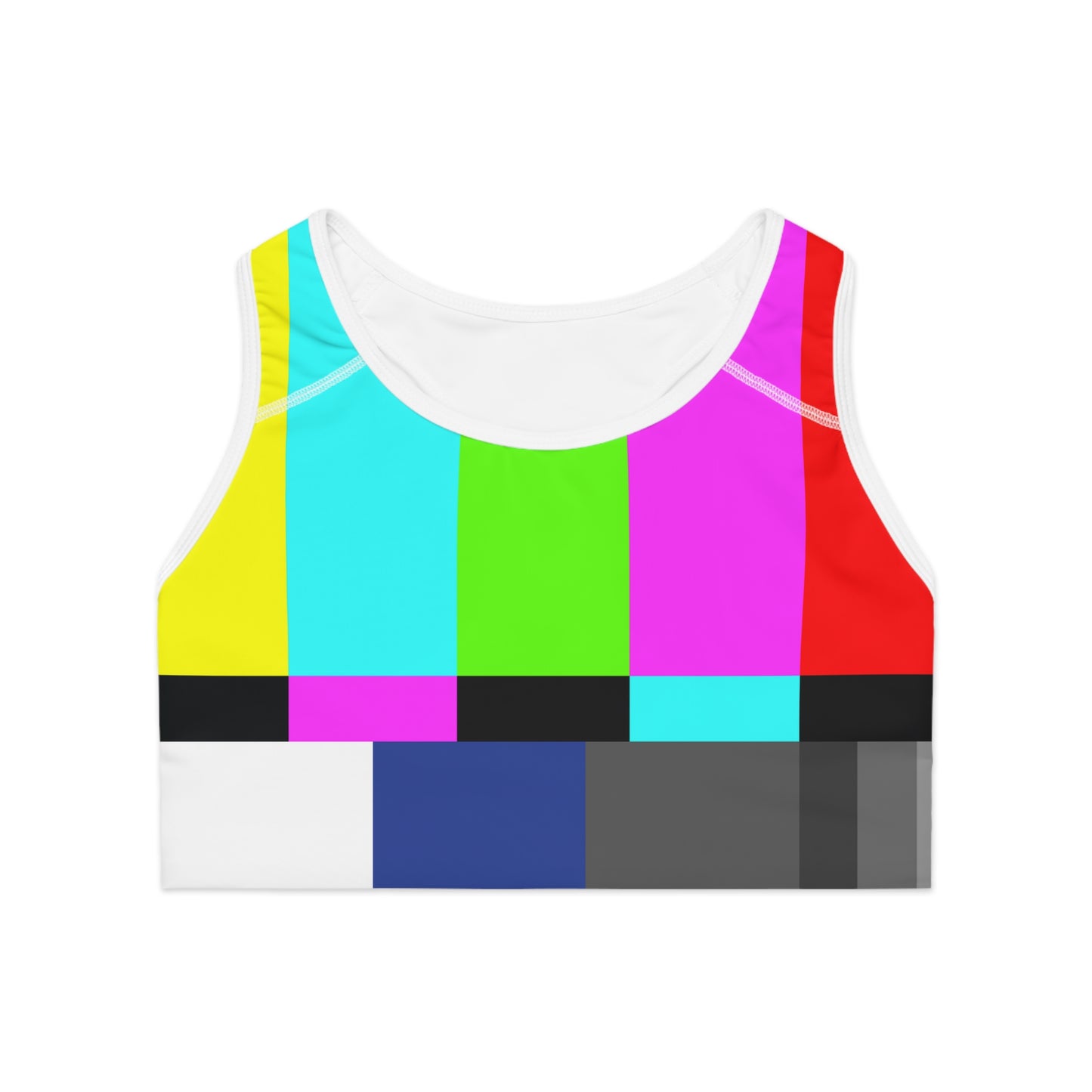 TV Color Bars Sports Bra