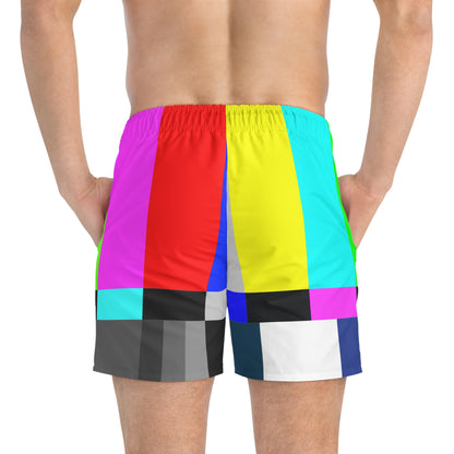 TV Color Bars Swim Trunks