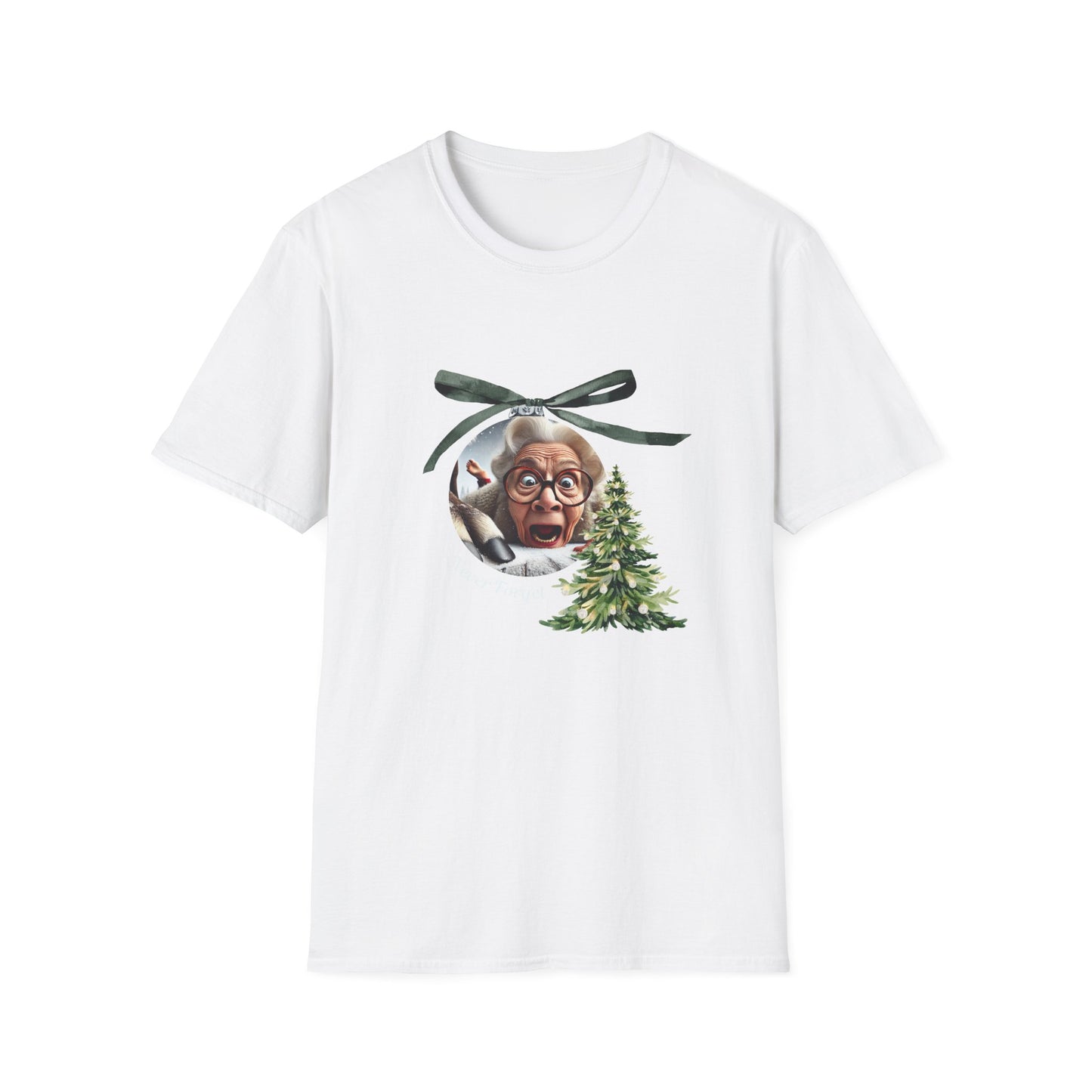 Funny Grandma Vs Reindeer Graphic Tee for Humorous Holiday Celebrations (Various Colors)