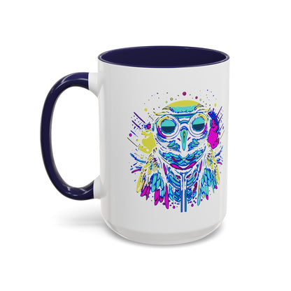 Cyberpunk Owl Accent Coffee Mug (11, 15oz)