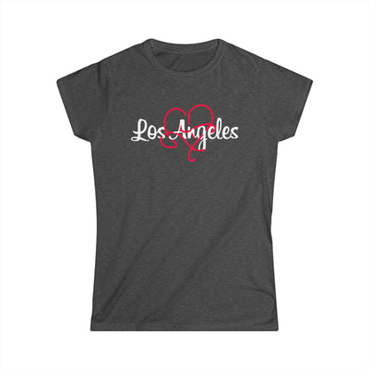 Los Angeles Heart Women's Tee | Stylish LA Shirt, Casual Wear, Gift for Her, Travel Apparel, California Love