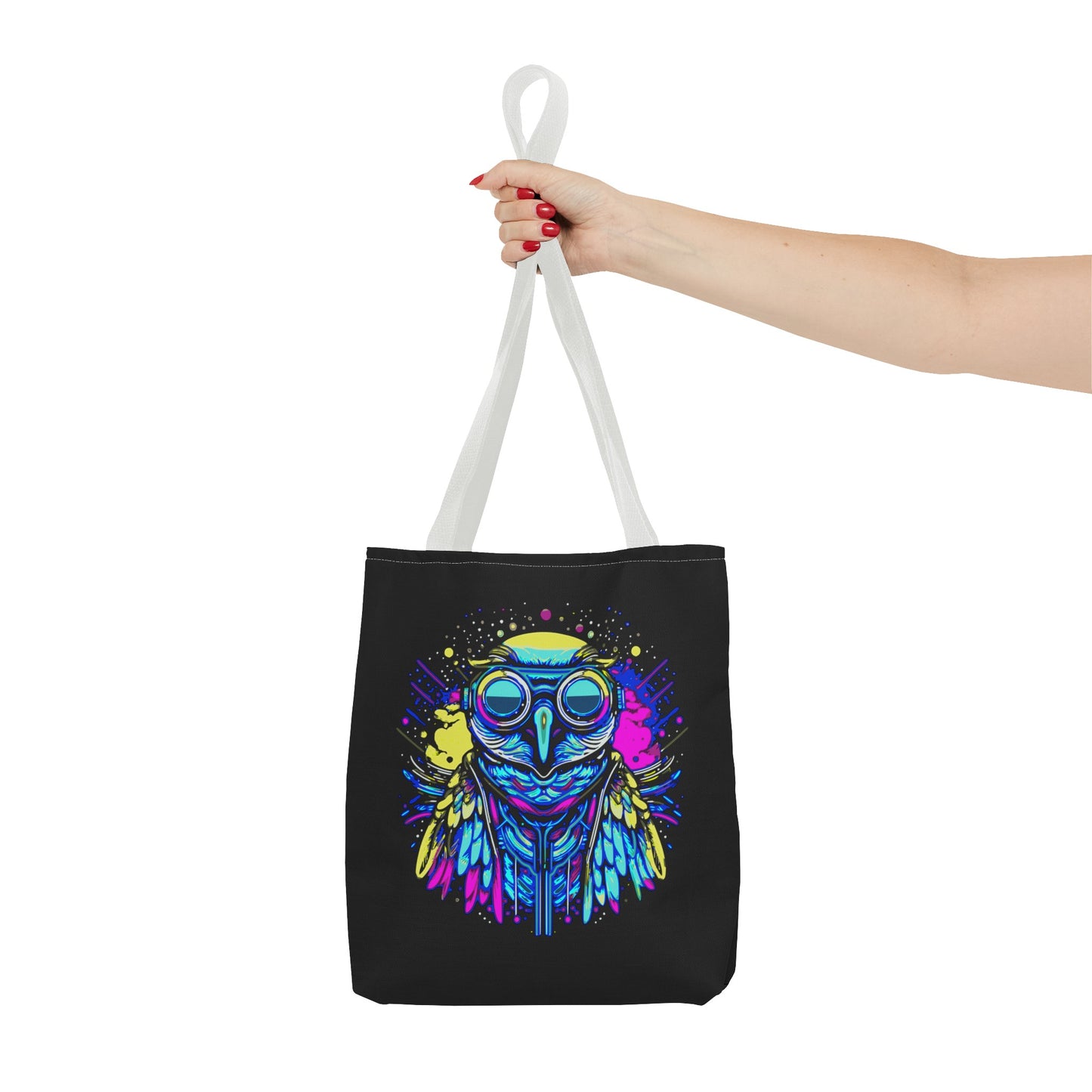 Cyberpunk Owl Tote Bag (Black)