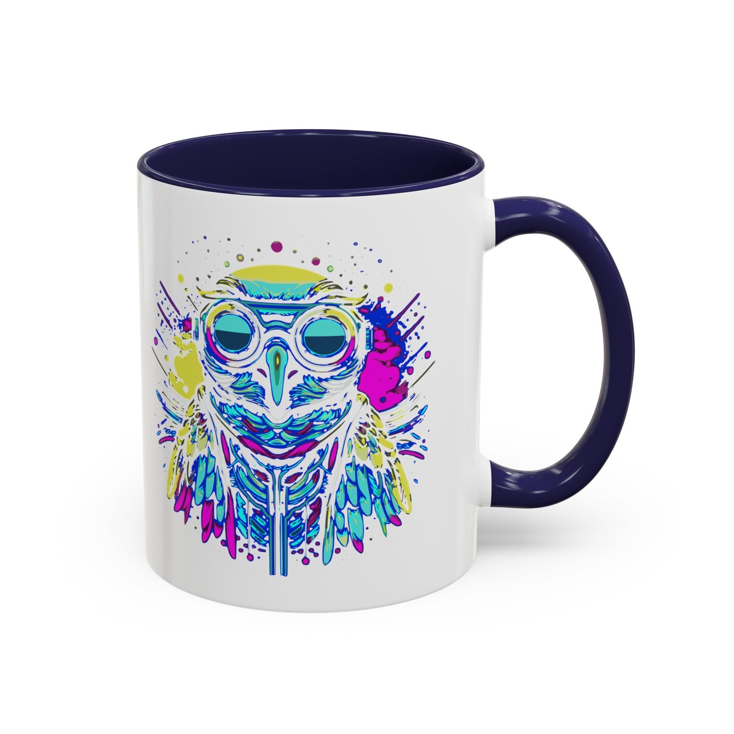 Cyberpunk Owl Accent Coffee Mug (11, 15oz)