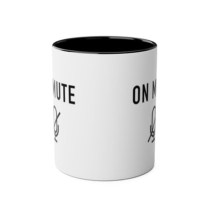 On Mute Two-Tone Coffee Mugs, 11oz