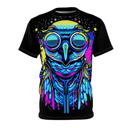 Cyberpunk Owl Unisex Cut & Sew Tee (Black)