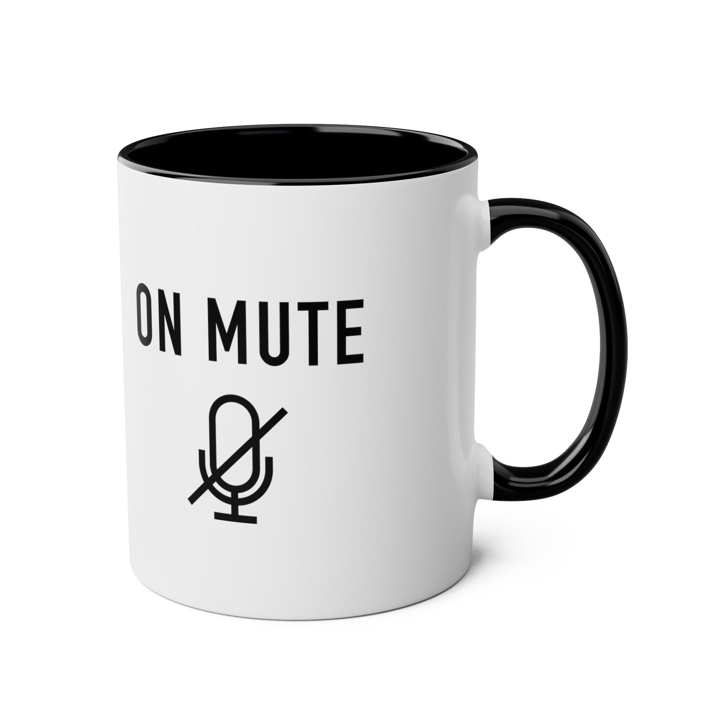 On Mute Two-Tone Coffee Mugs, 11oz