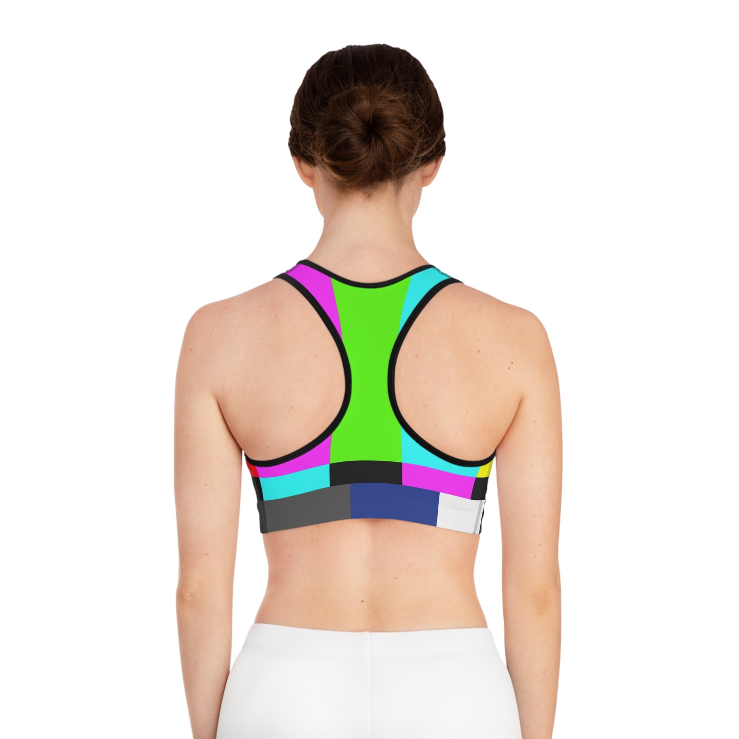 TV Color Bars Sports Bra