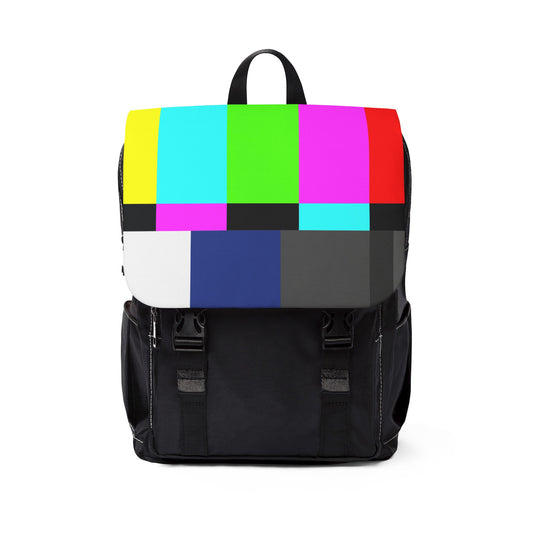 TV Color Bars Unisex Casual Shoulder Backpack