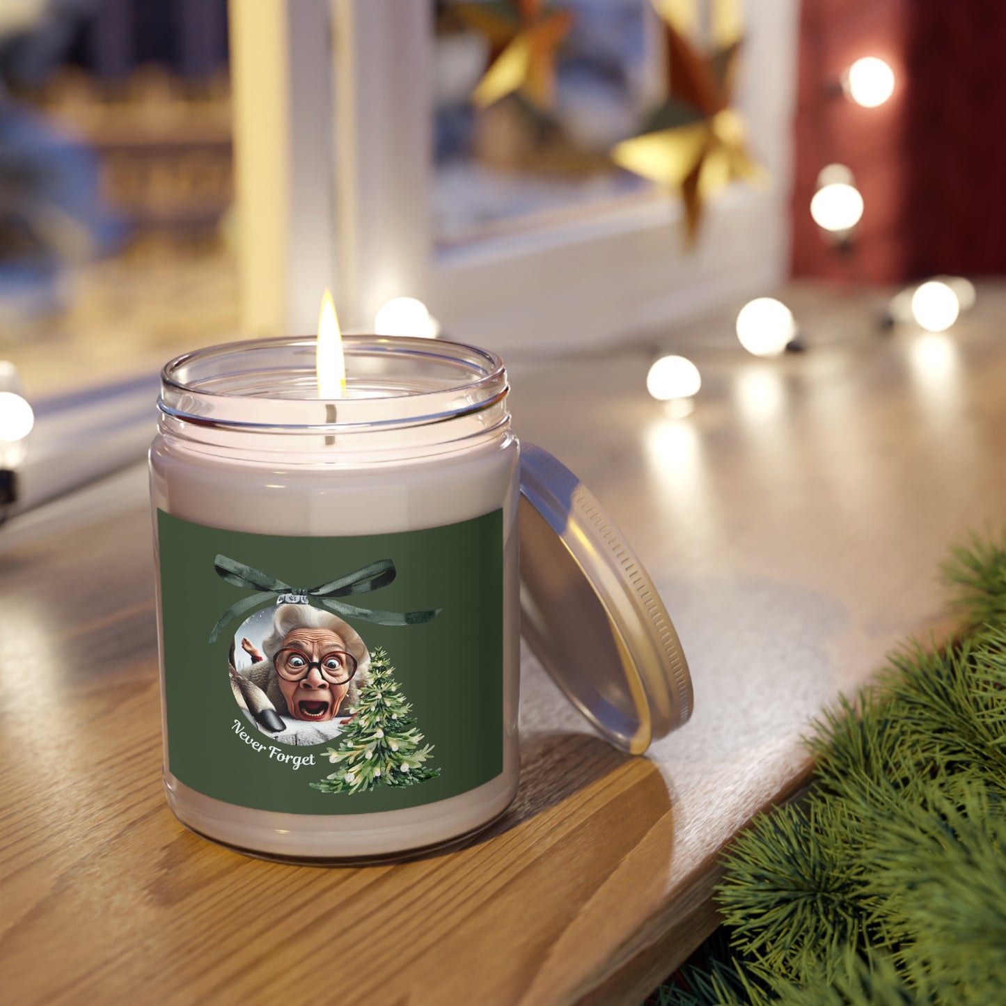 Funny Grandma Vs Reindeer Holiday Scented Candle