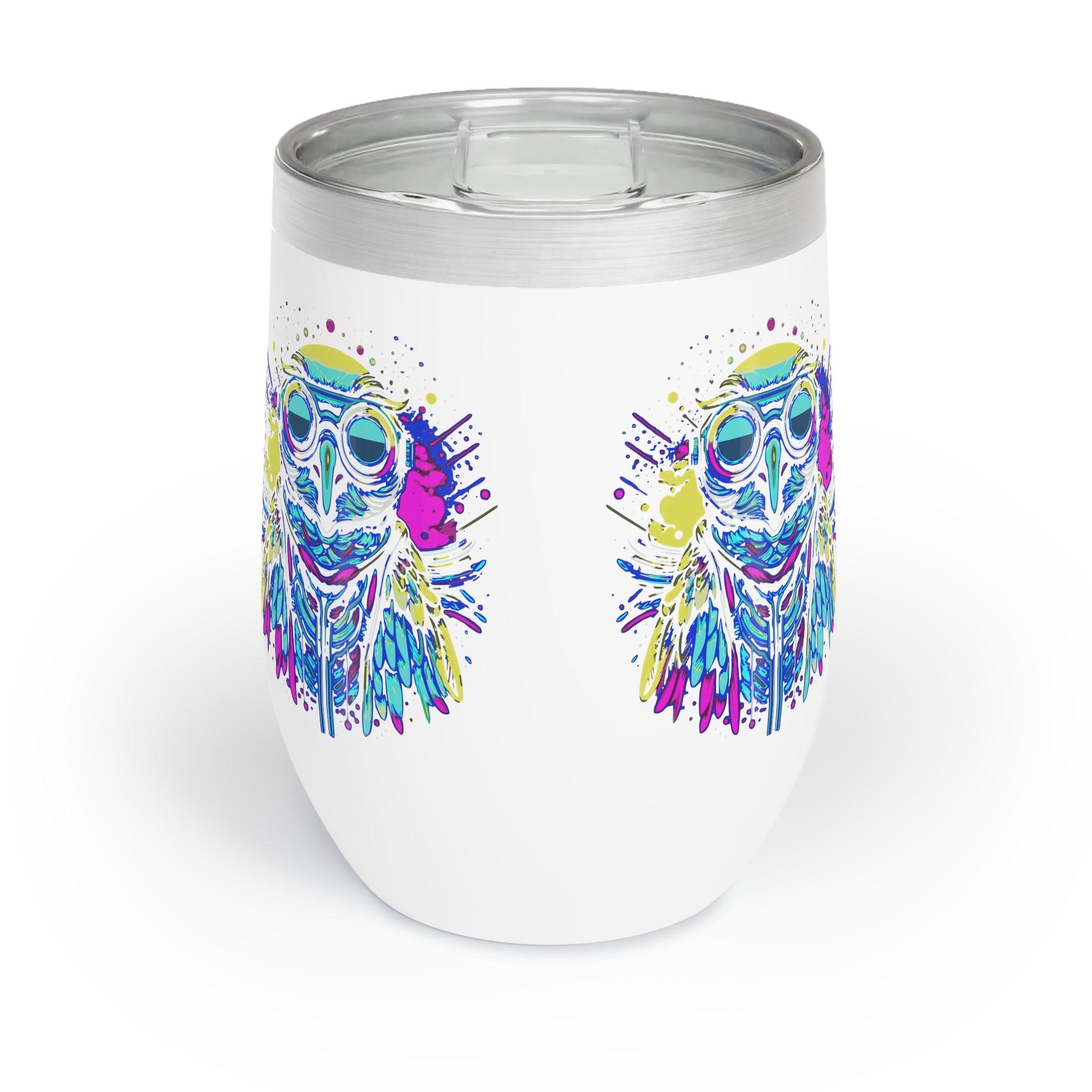 Cyberpunk Owl Chill Wine Tumbler