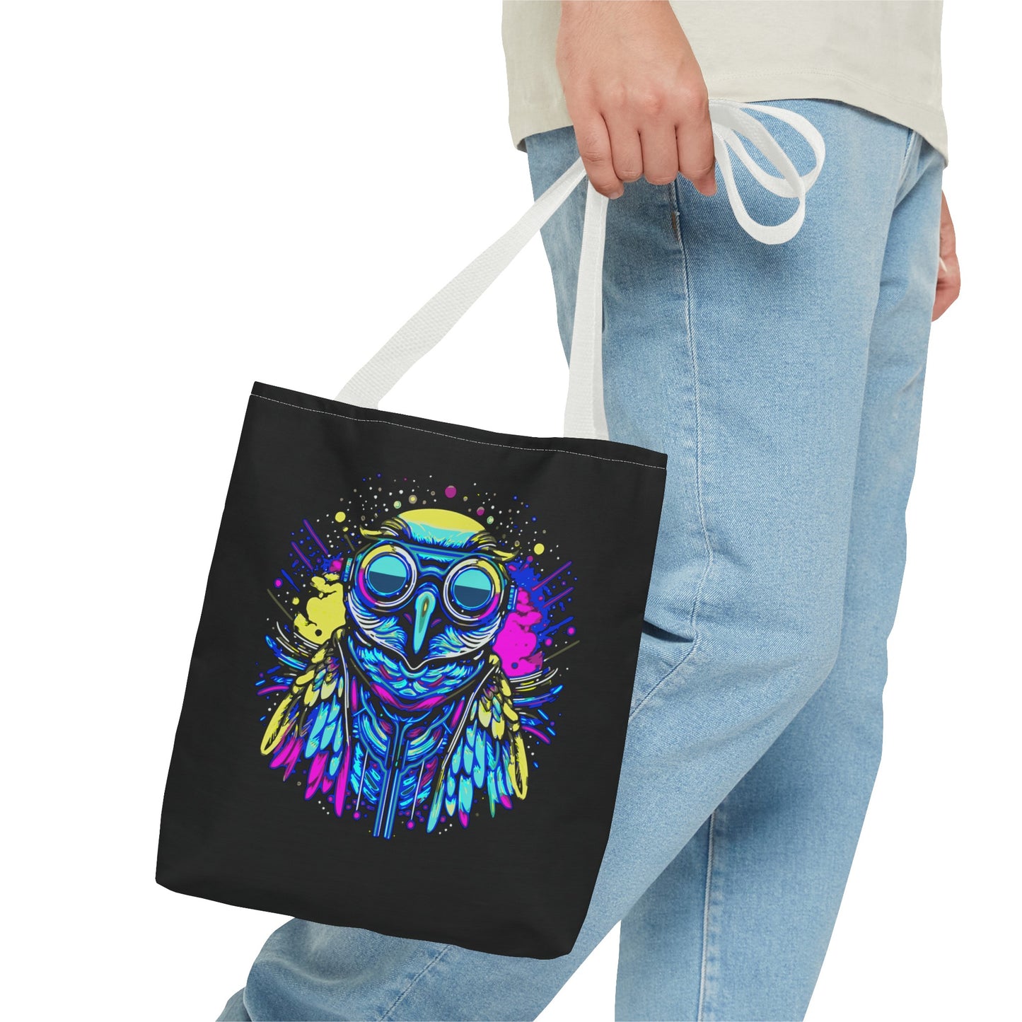 Cyberpunk Owl Tote Bag (Black)