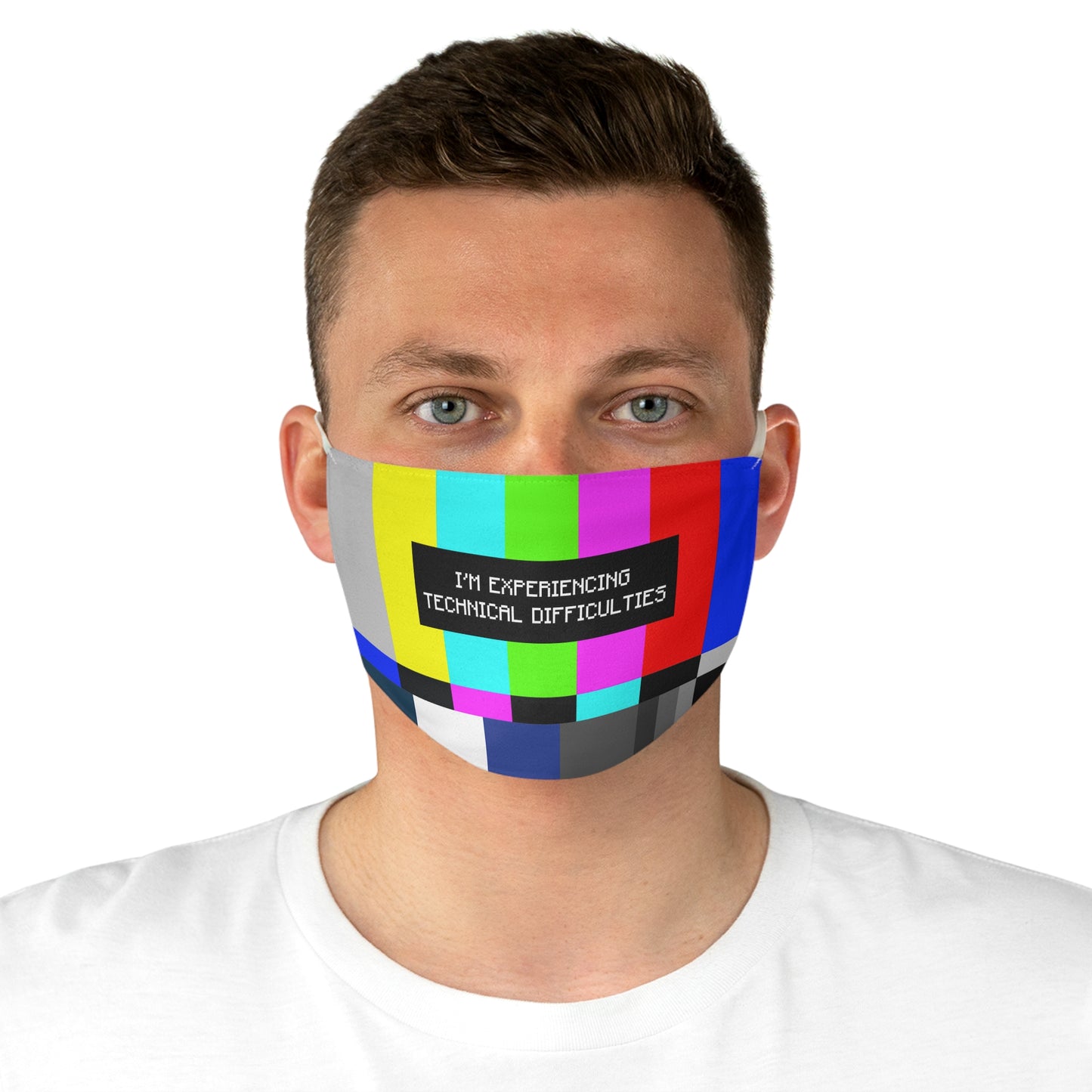 TV Color Bars Technical Difficulties Fabric Face Mask