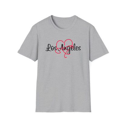 Los Angeles Heart T-Shirt, Cute California Tee, Gift for Friends, Travel Love Shirt, Casual Summer Style, Softstyle Clothing