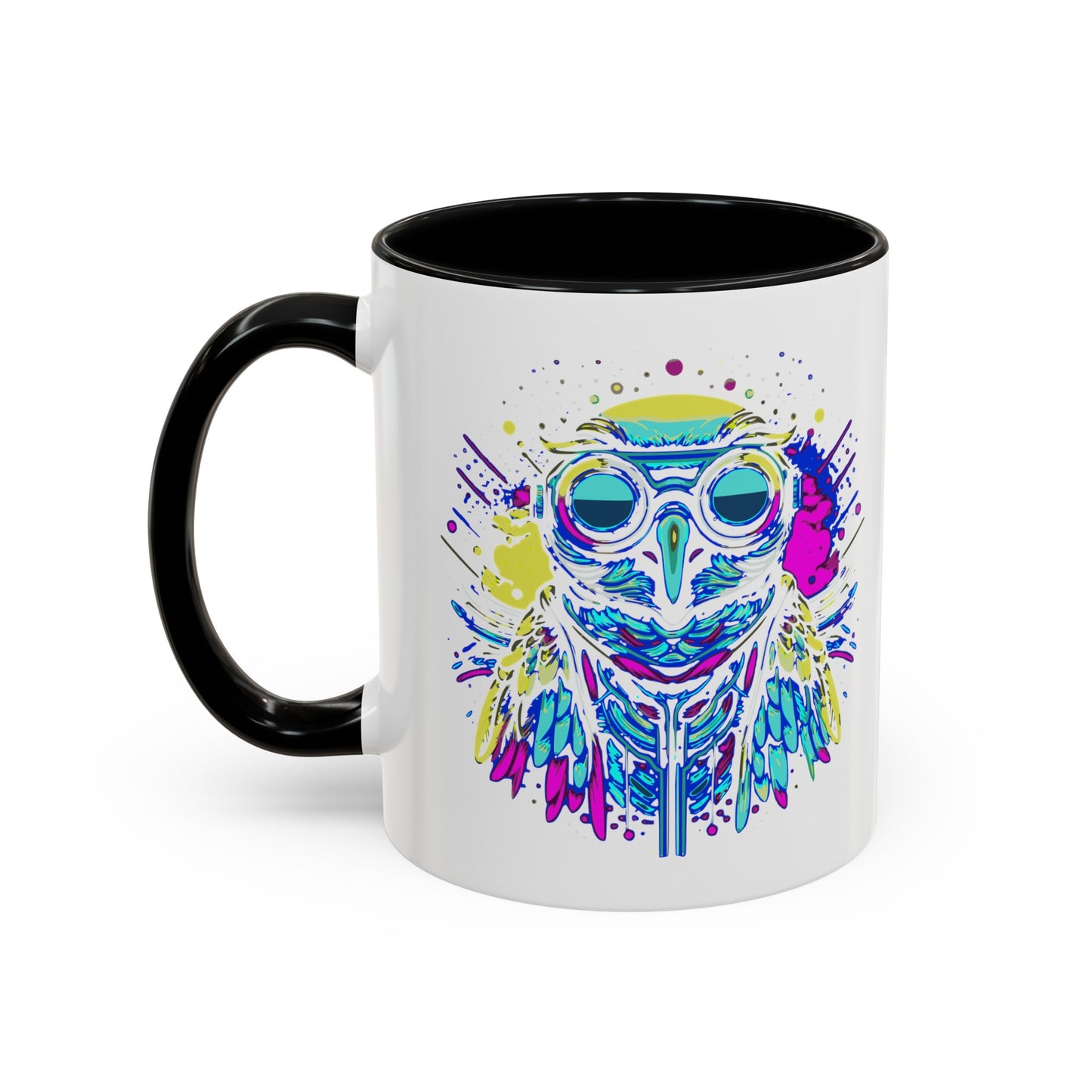 Cyberpunk Owl Accent Coffee Mug (11, 15oz)