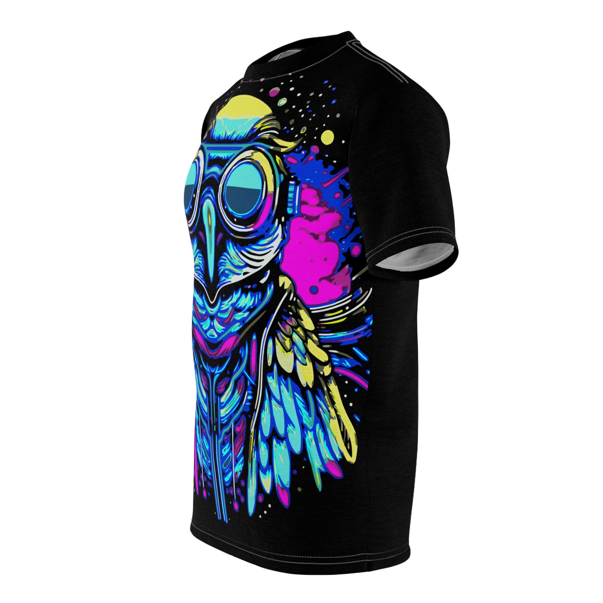 Cyberpunk Owl Unisex Cut & Sew Tee (Black)