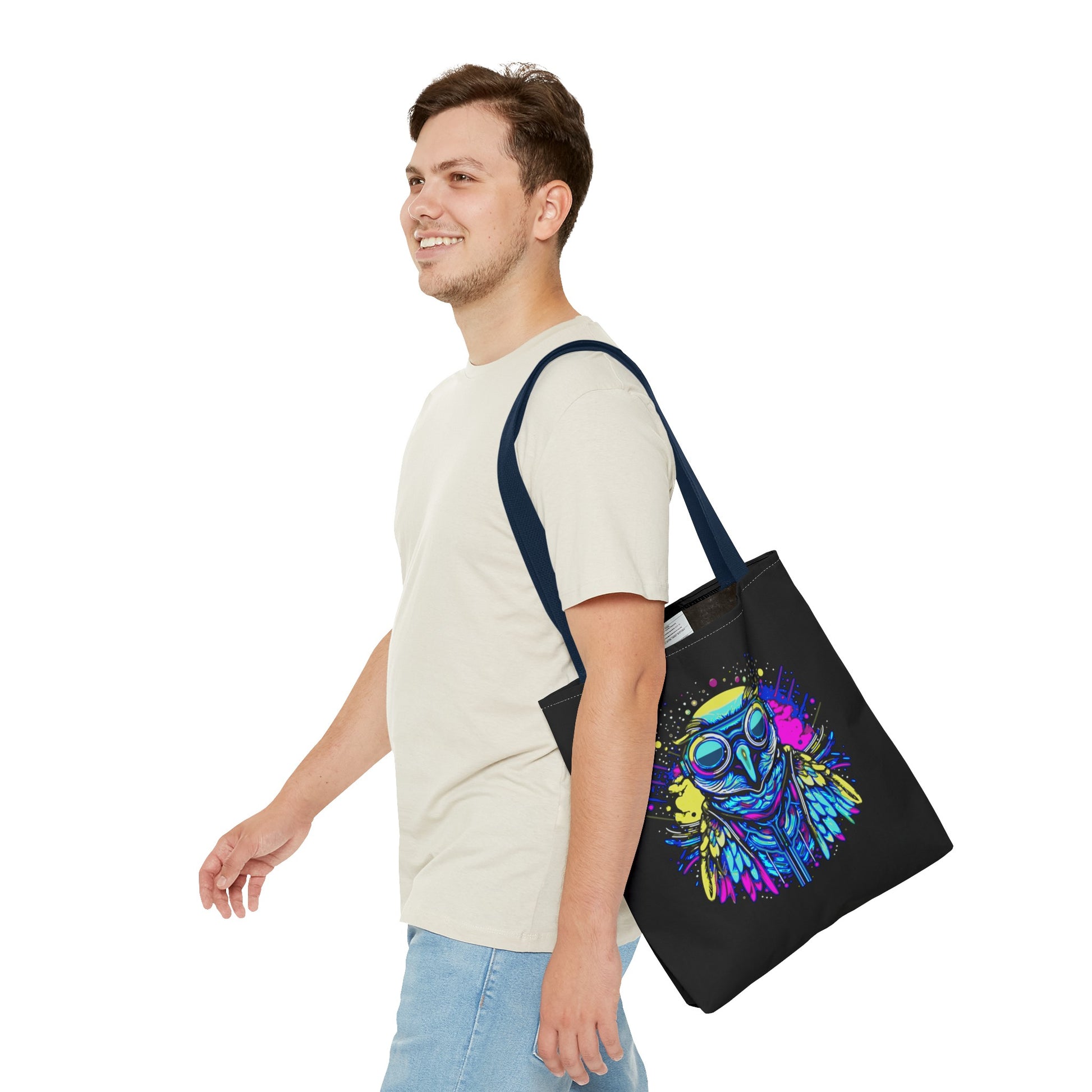 Cyberpunk Owl Tote Bag (Black)