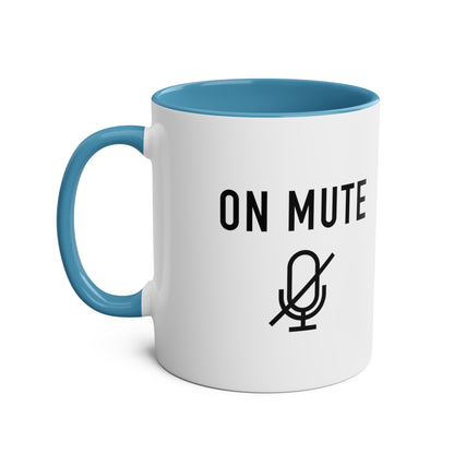 On Mute Two-Tone Coffee Mugs, 11oz