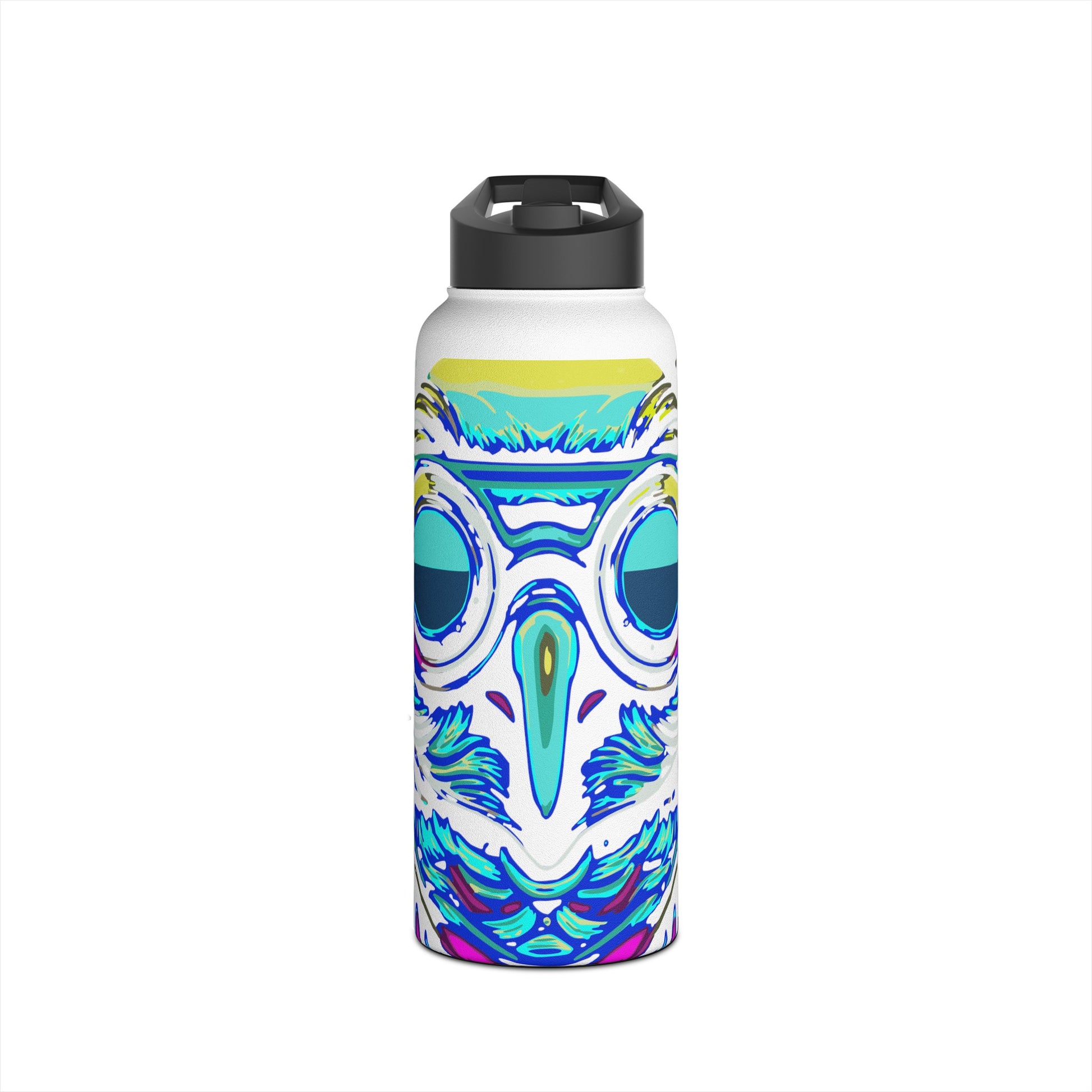 Cyberpunk Owl Stainless Steel Water Bottle