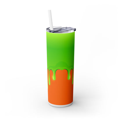 Green Slime Skinny Tumbler with Straw, 20oz