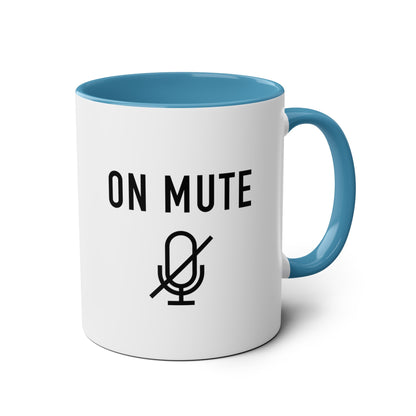 On Mute Two-Tone Coffee Mugs, 11oz