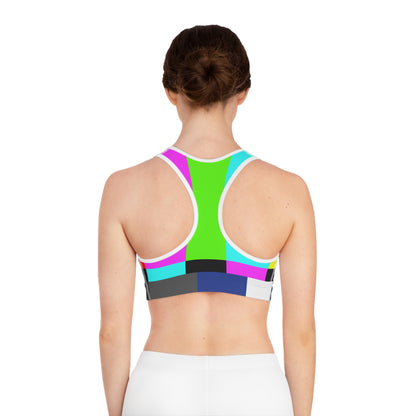 TV Color Bars Sports Bra