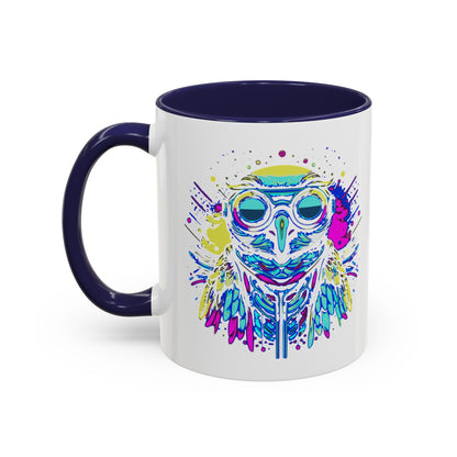 Cyberpunk Owl Accent Coffee Mug (11, 15oz)