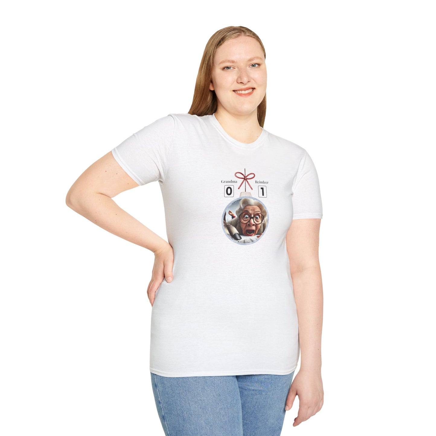 Funny Grandma Vs Reindeer Christmas T-Shirt