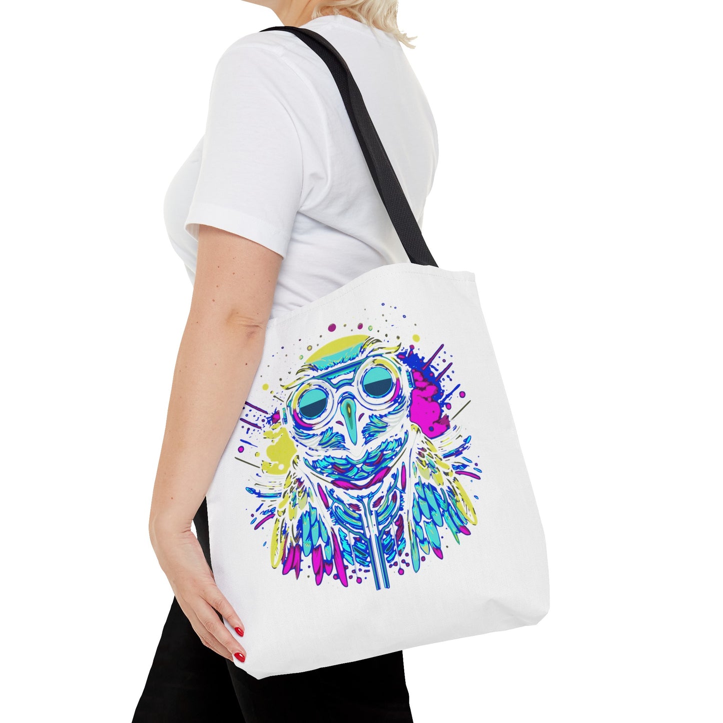 Cyberpunk Owl Tote Bag