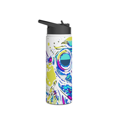 Cyberpunk Owl Stainless Steel Water Bottle