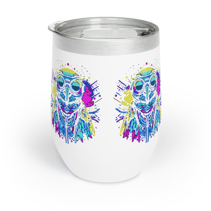 Cyberpunk Owl Chill Wine Tumbler