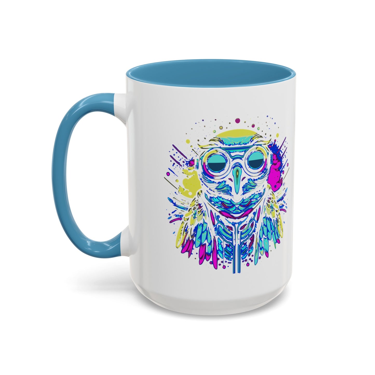 Cyberpunk Owl Accent Coffee Mug (11, 15oz)