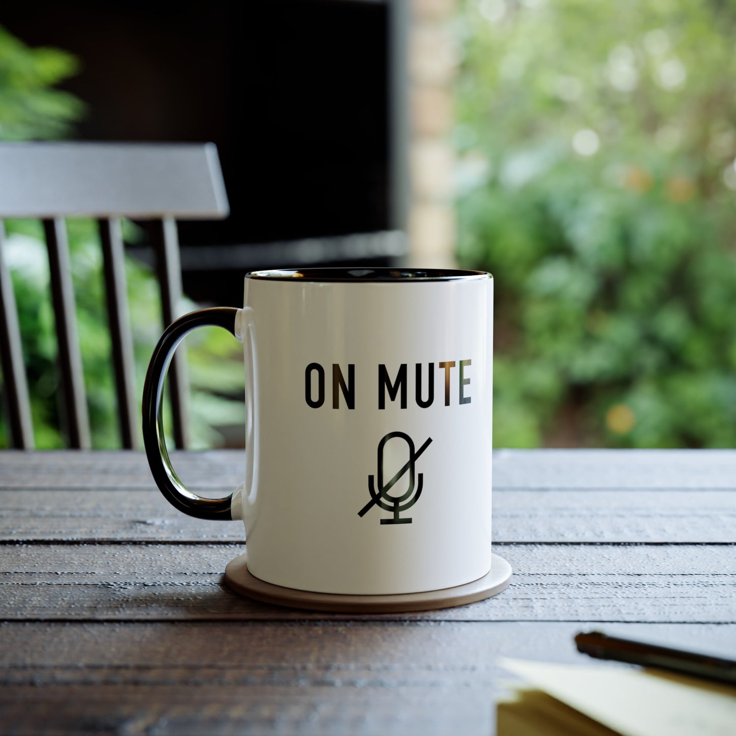 On Mute Two-Tone Coffee Mugs, 11oz