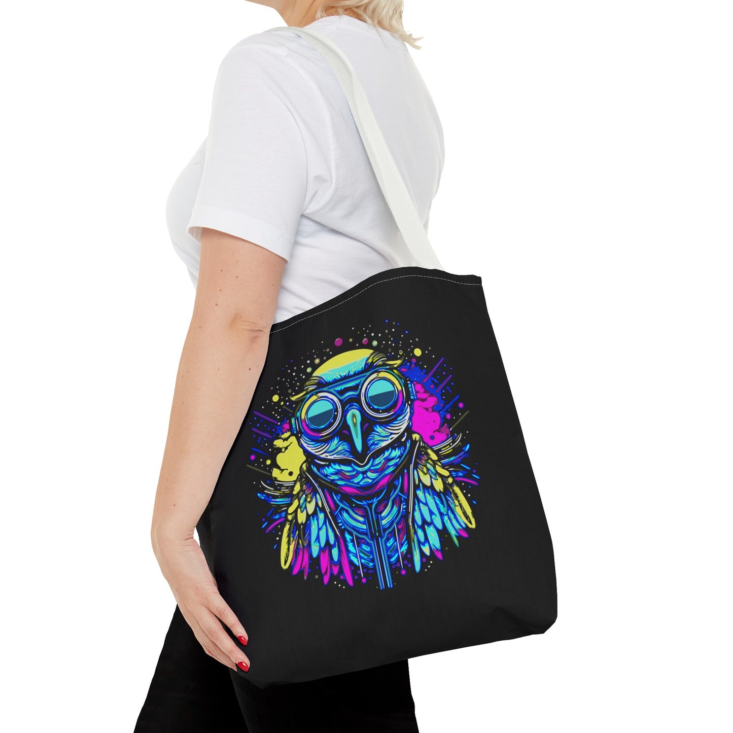 Cyberpunk Owl Tote Bag (Black)