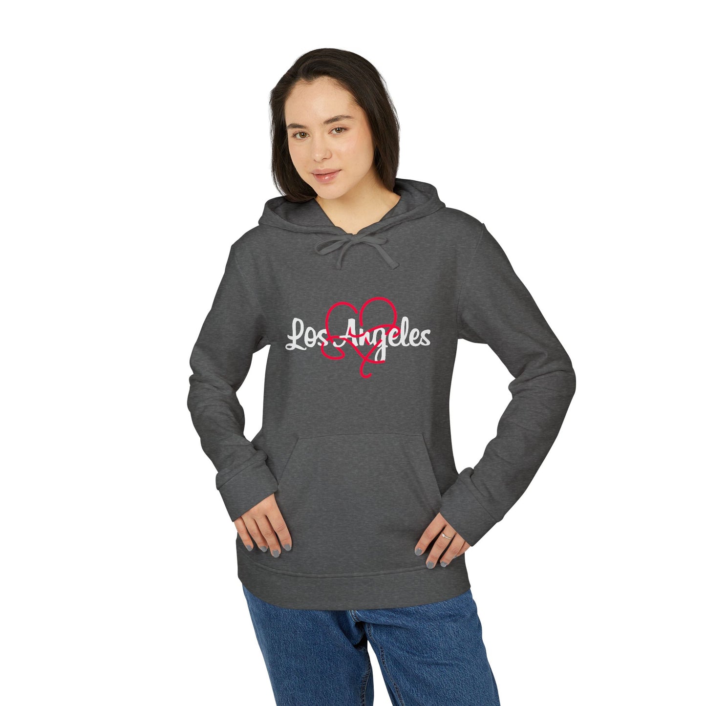 Los Angeles Love Hoodie, Cozy Unisex Fleece Sweatshirt, Trendy Urban Wear, Valentine's Gift, Warm Everyday Style, Casual Streetwear