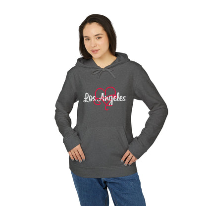 Los Angeles Love Hoodie, Cozy Unisex Fleece Sweatshirt, Trendy Urban Wear, Valentine's Gift, Warm Everyday Style, Casual Streetwear