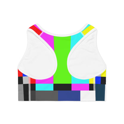 TV Color Bars Sports Bra