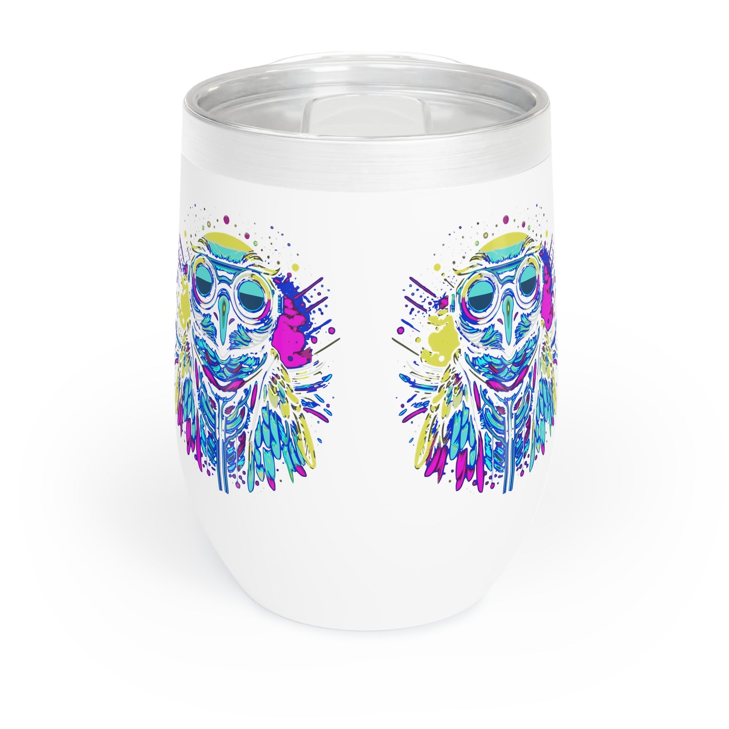 Cyberpunk Owl Chill Wine Tumbler