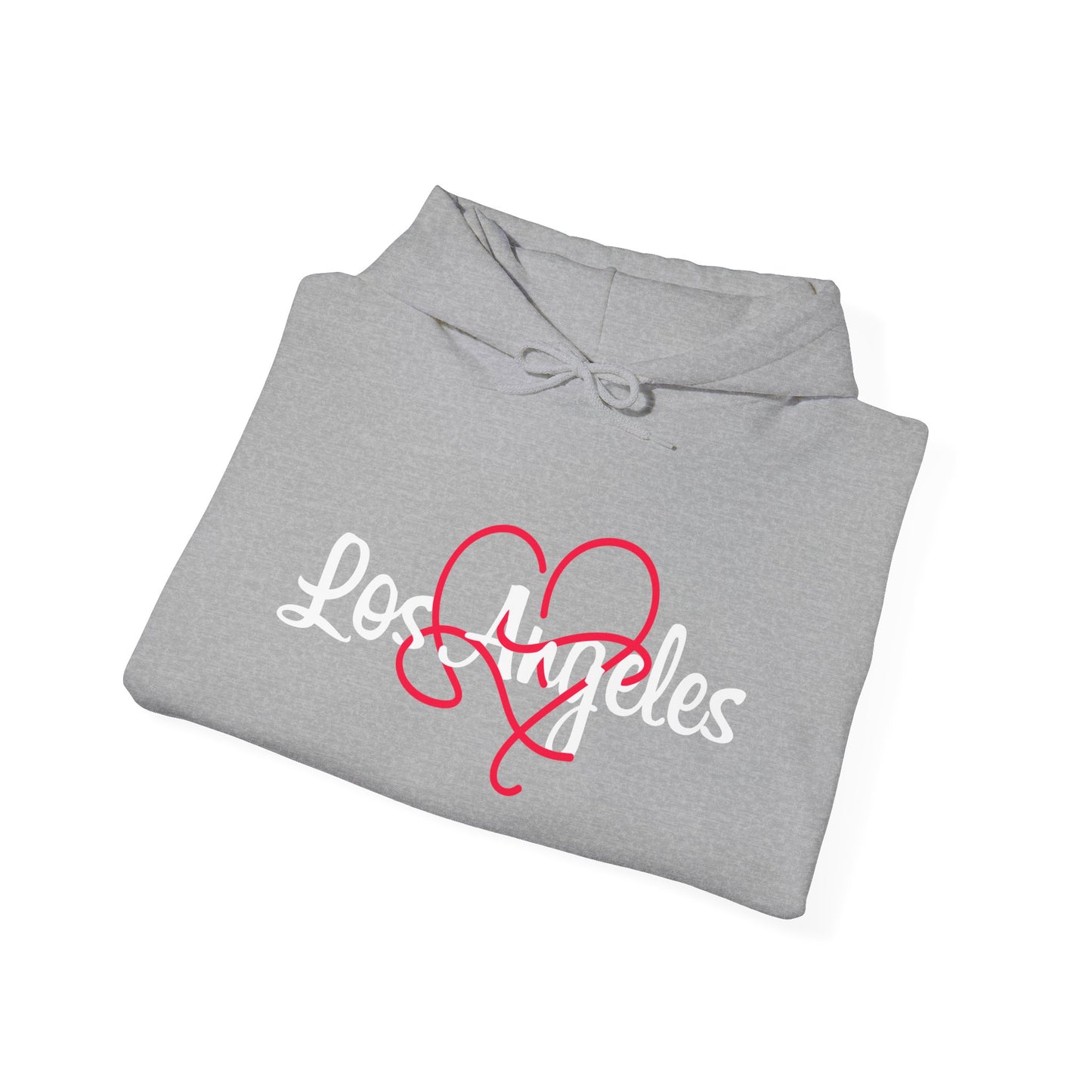 Los Angeles Heart Hooded Sweatshirt, Cozy Unisex Hoodie, Urban Fashion, Streetwear Gift, Casual Wear, Perfect for Fall & Winter