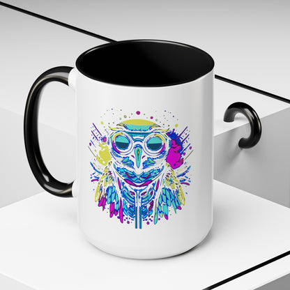 Cyberpunk Owl Accent Coffee Mug (11, 15oz)