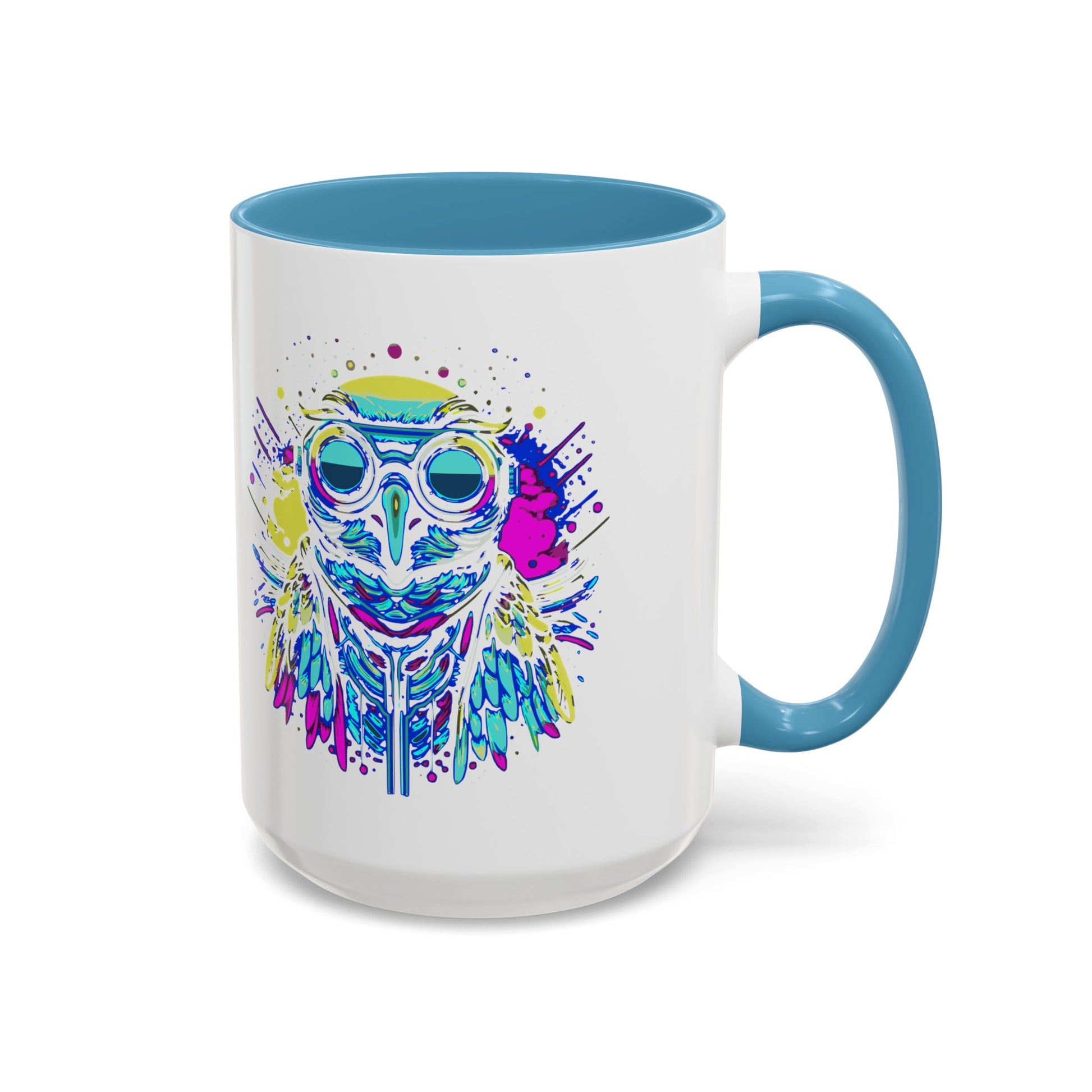 Cyberpunk Owl Accent Coffee Mug (11, 15oz)