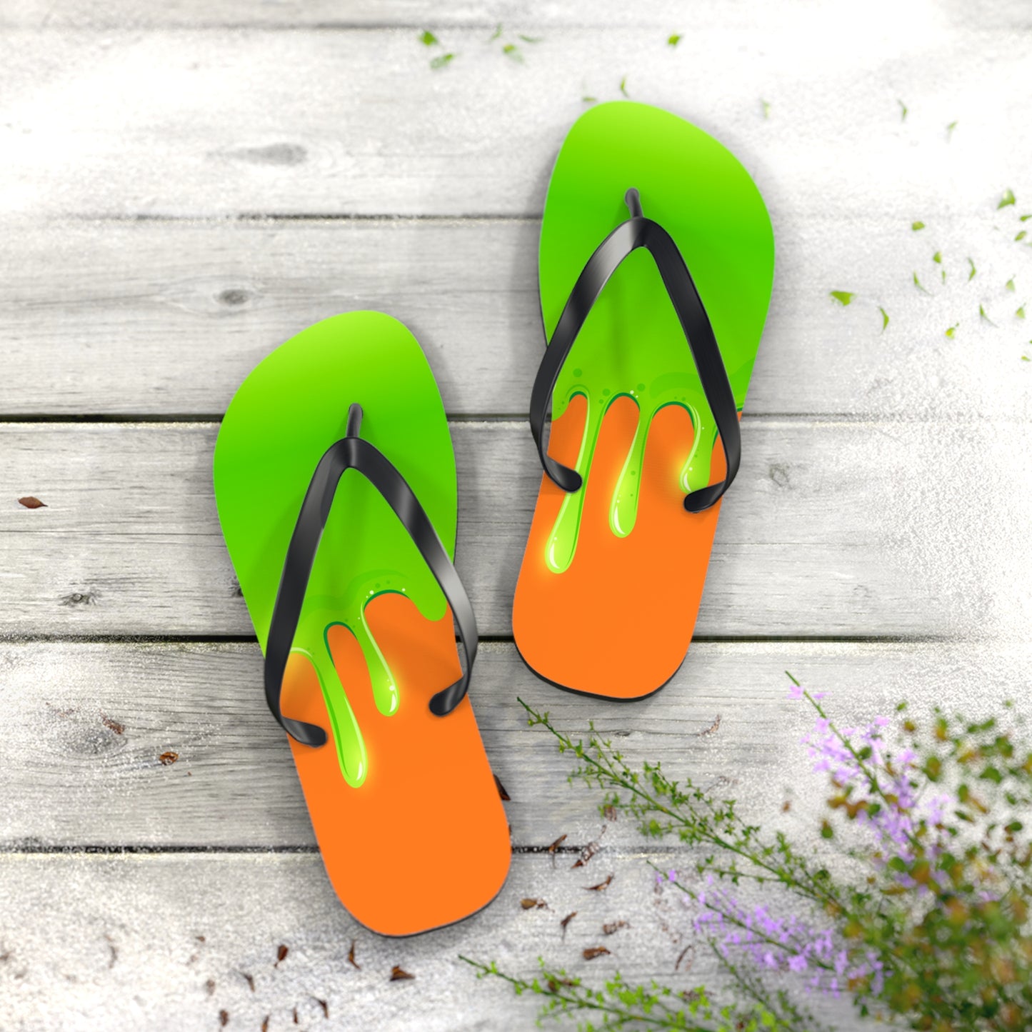 Green Slime Flip Flops