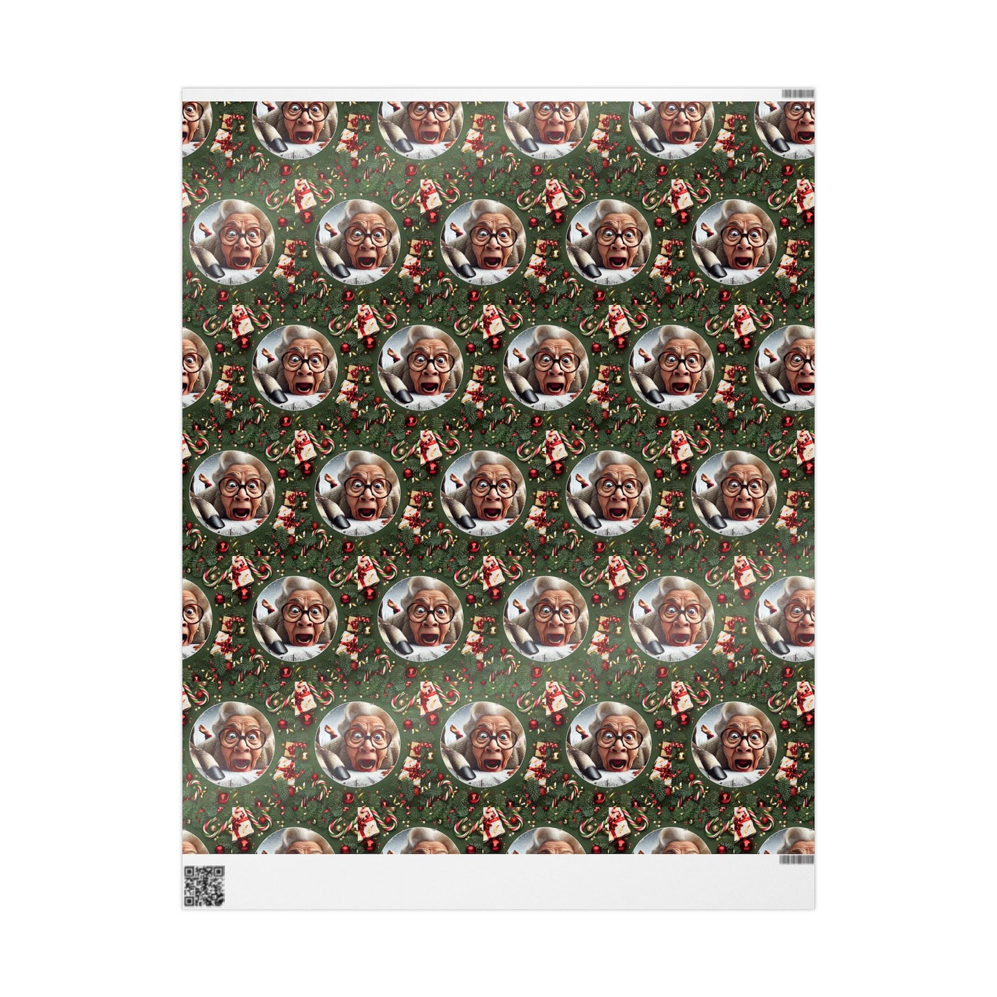 Funny Grandma Vs Reindeer Wrapping Paper